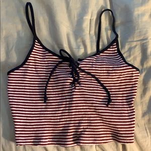 Red white & blue crop top